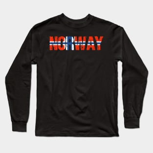 Norway Distressed Flag Norge Long Sleeve T-Shirt